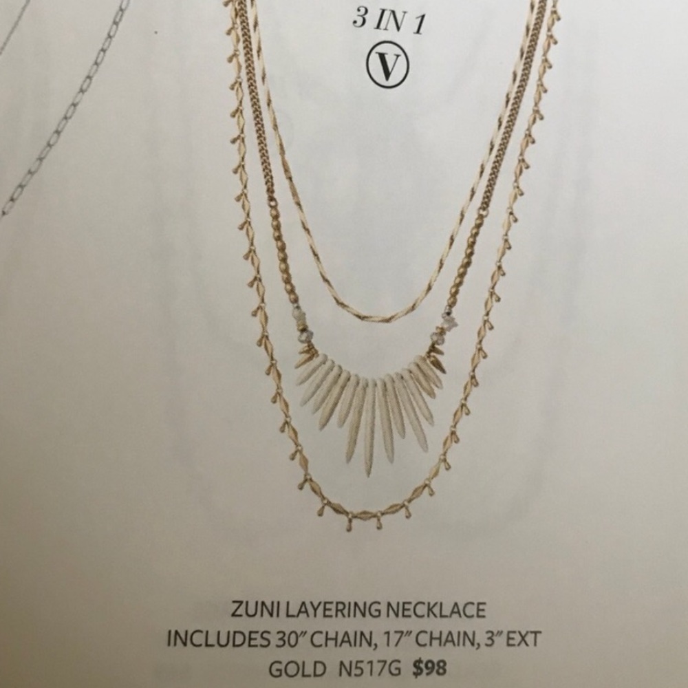 :: Stella & Dot | Versatile Howlite & Gold 5-in-1 Zuni Layering Necklace… - Picture 15 of 16